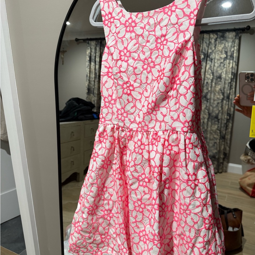 Lilly Pulitzer Pink and White Floral Kids Dress